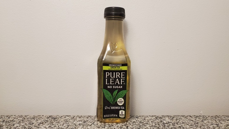 A bottle of Pure Leaf Unsweeted Green Tea