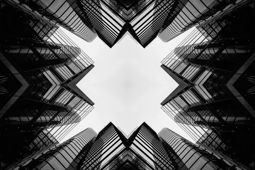 Symmetrical abstract pattern of modern buildings