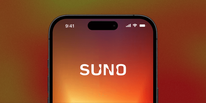 Suno logo on smartphone screen
