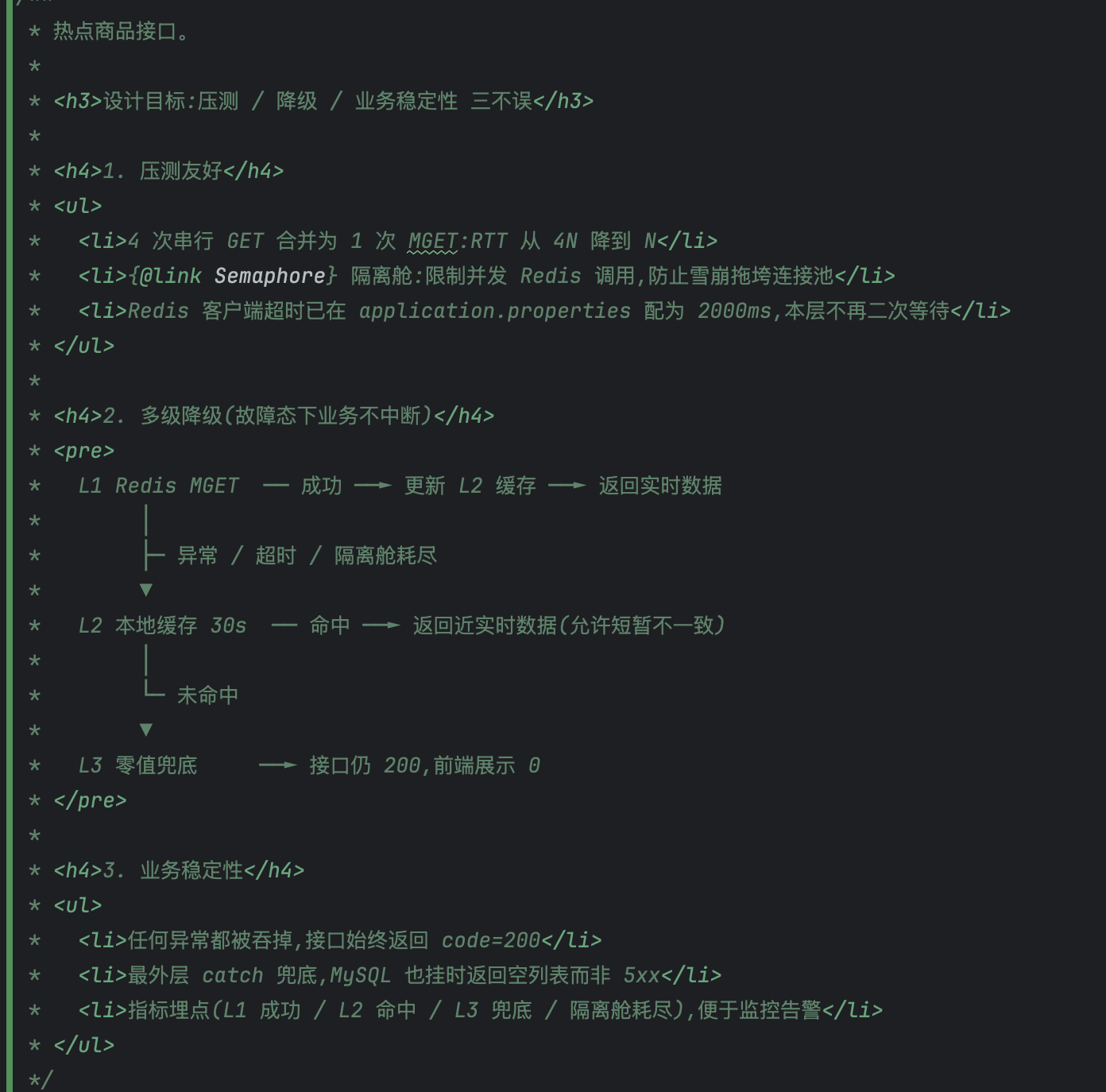修复代码的 diff，M3 在实现中体现了降级和监控的设计理念